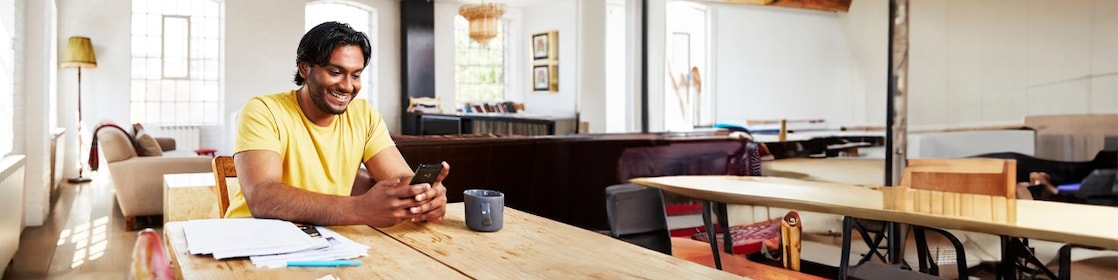 Man with his mobile