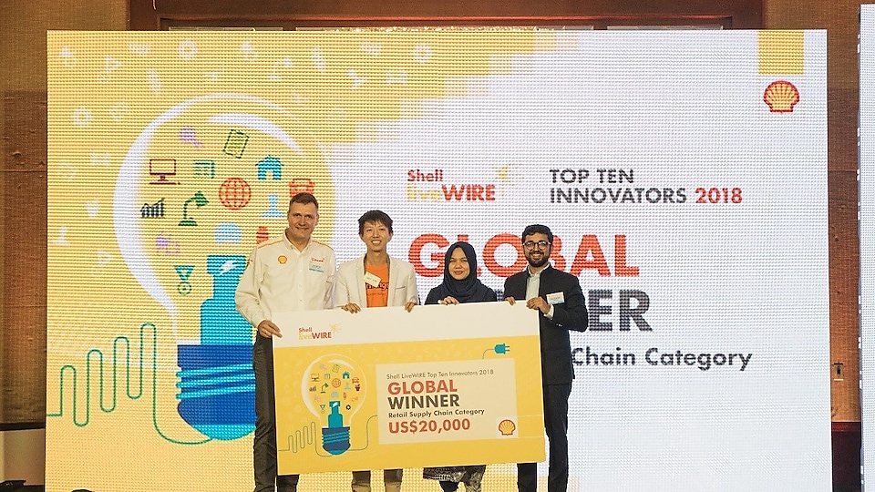 Jeff Wee of WormingUp at the 2018 Global LiveWIRE Top Ten Innovators Award Ceremony