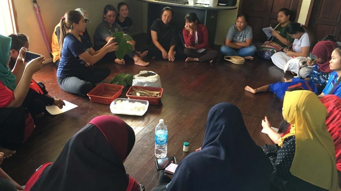 Irene conducting training with the Women’s Group of Kg Gana in Kota Marudu, Sabah.