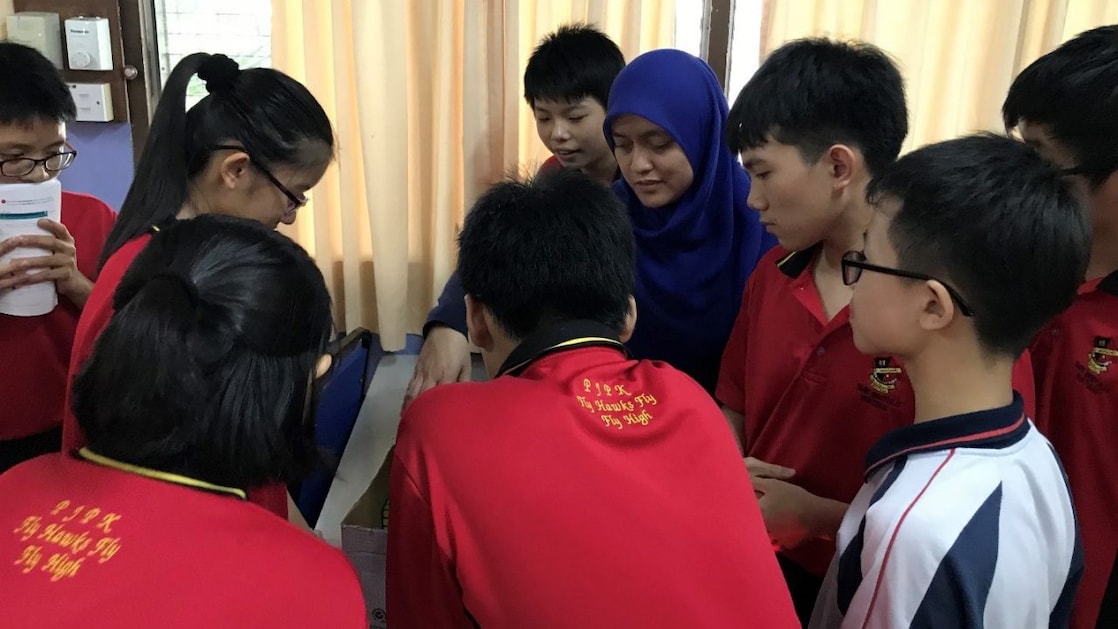 Tina conducting workshops with students