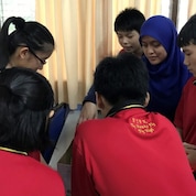 Tina conducting workshops with students